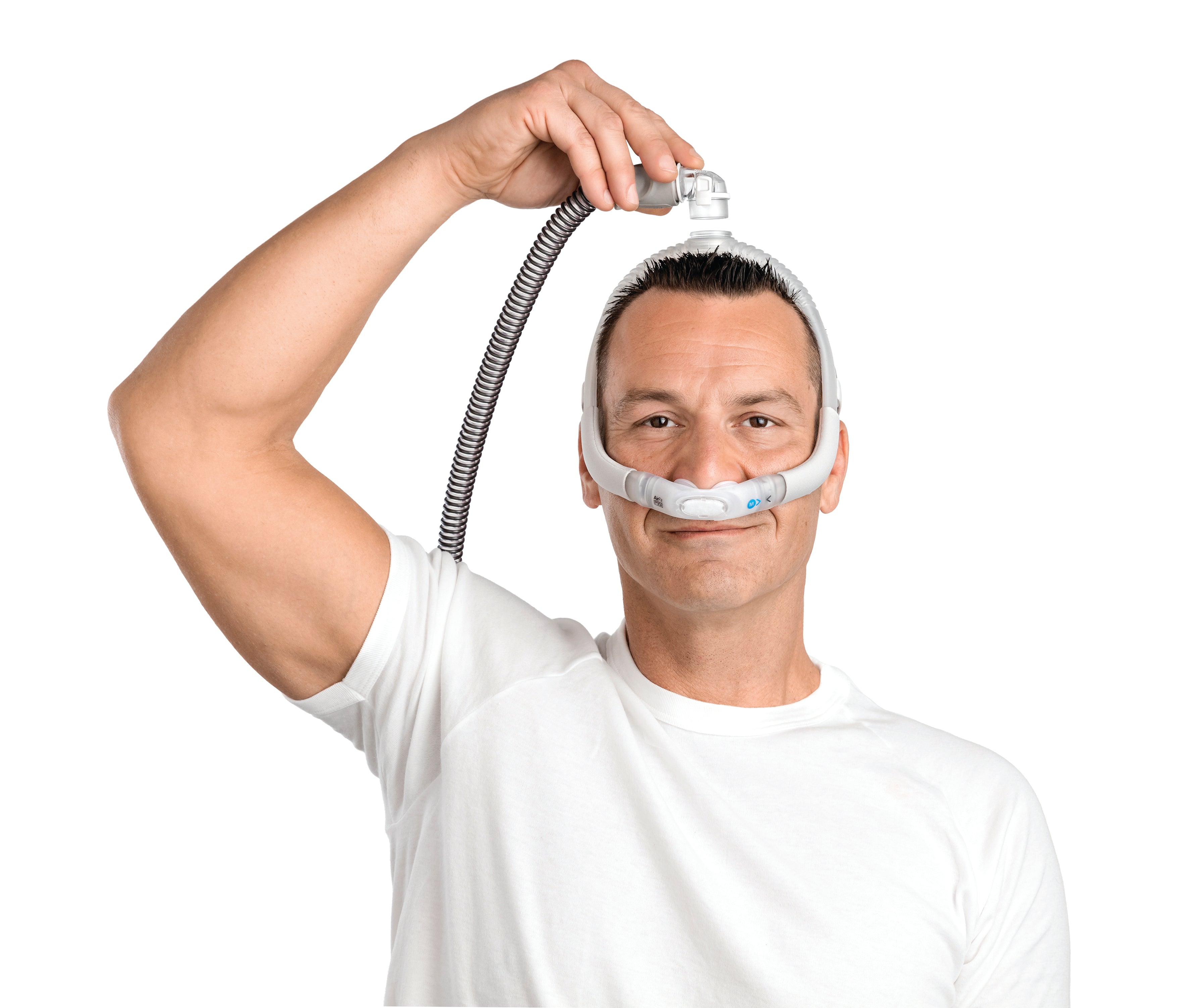 Comfortable CPAP nasal pillows mask with QuietAir vent – ResMed P30i Singapore | SG Medical