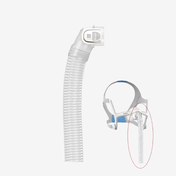 ResMed AirFit N20 elbow and tube replacement for CPAP mask therapy.