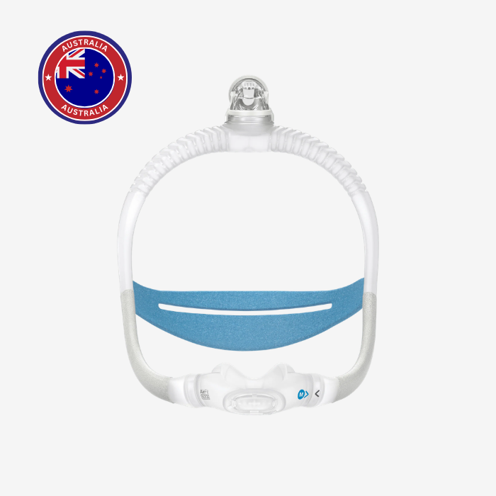 ResMed AirFit N30i nasal CPAP mask with QuietAir vent for sleep apnea therapy.