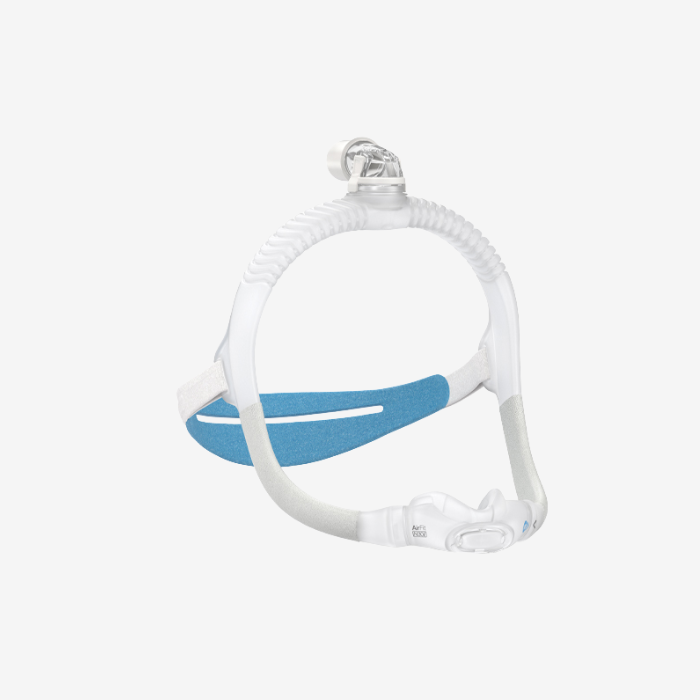 ResMed AirFit N30i nasal CPAP mask with QuietAir vent for sleep apnea therapy.