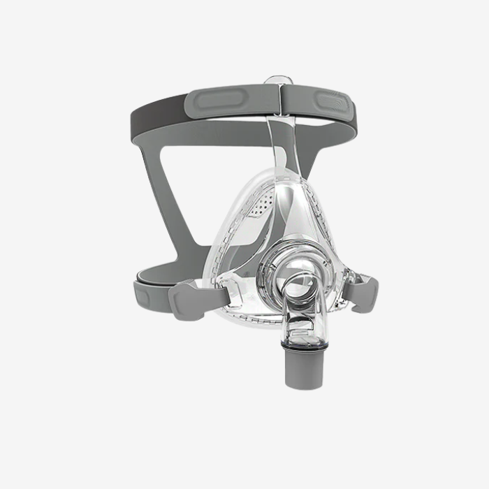 BMC F5 full face CPAP mask for sleep apnea treatment with soft cushion and slim frame design.