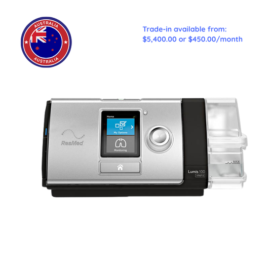 ResMed Lumis 150 VPAP ST bilevel ventilation machine for sleep apnea and respiratory therapy.