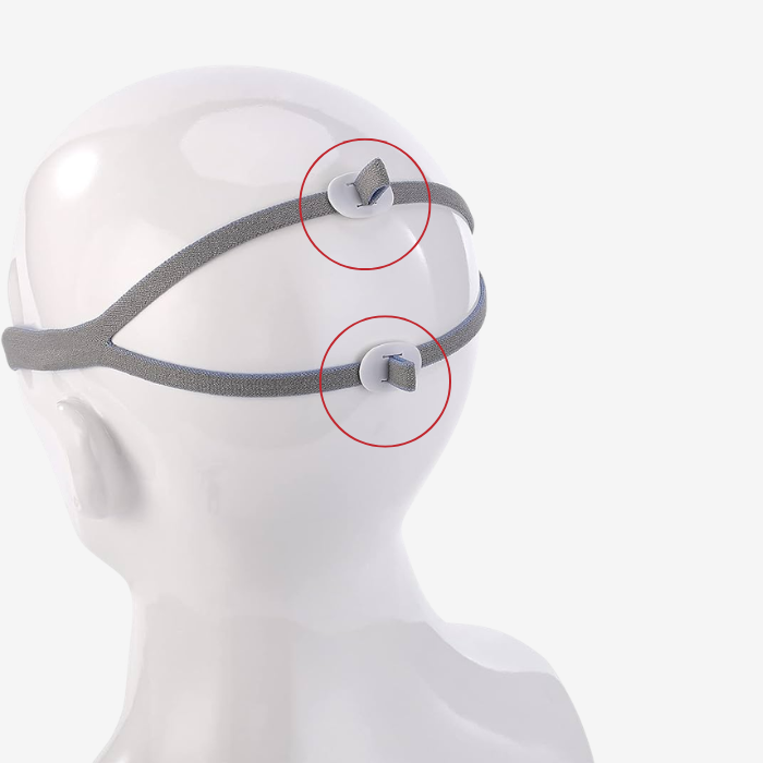 ResMed AirFit P10 mask clips accessory for sleep apnea CPAP therapy.