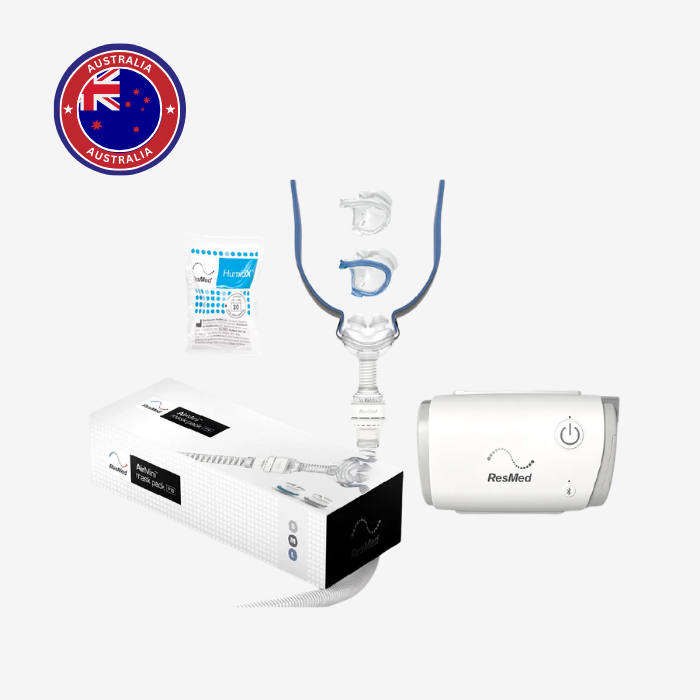 ResMed AirMini AutoSet portable CPAP machine with AirFit N20 mask for sleep apnea therapy in Singapore
