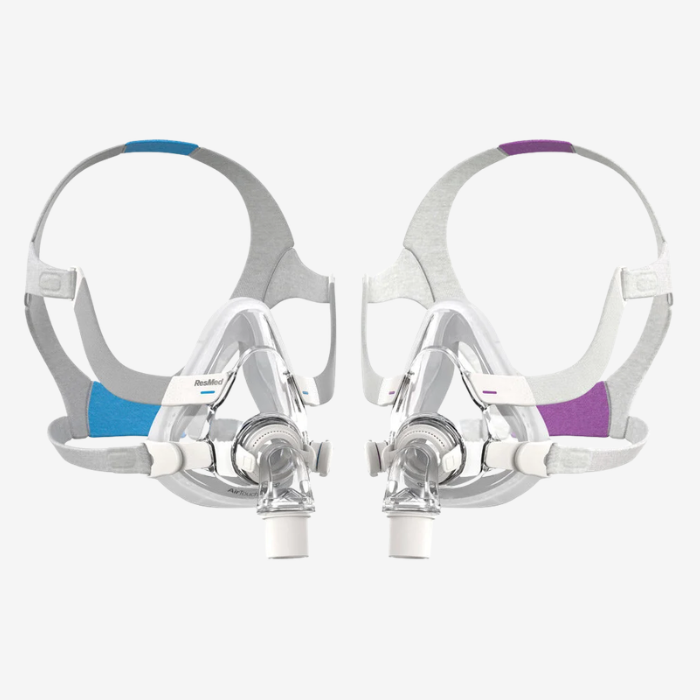 ResMed AirFit F20 CPAP mask and F20 For Her for comfortable sleep apnea treatment.