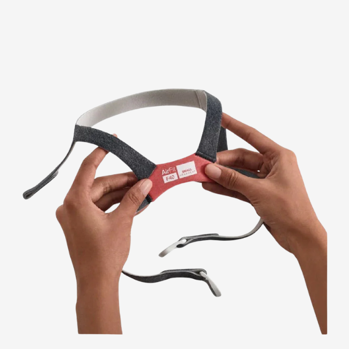 ResMed AirFit F40 CPAP mask headgear small replacement for sleep therapy users.