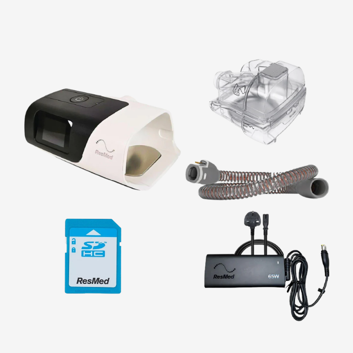 ResMed AirSense 11 AutoSet CPAP machine for sleep apnea treatment and sleep therapy.