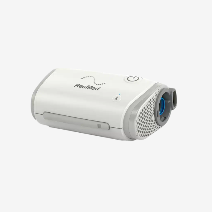 ResMed AirMini AutoSet travel CPAP with AirFit N20 mask (Large), N20 setup pack and adaptor kit.