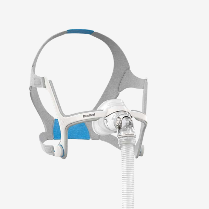 ResMed AirMini AutoSet travel CPAP bundle including AirFit N20 mask, N20 setup pack and adaptor for sleep apnea therapy.