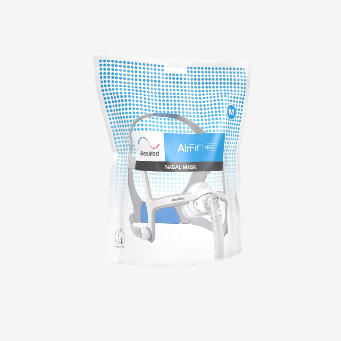 ResMed AirFit N20 nasal CPAP mask with InfinitySeal cushion for sleep apnea therapy in Singapore