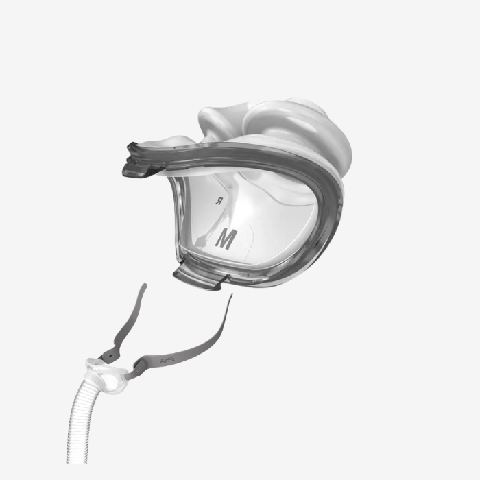 ResMed AirFit P10 CPAP mask nasal pillows for sleep apnea therapy.